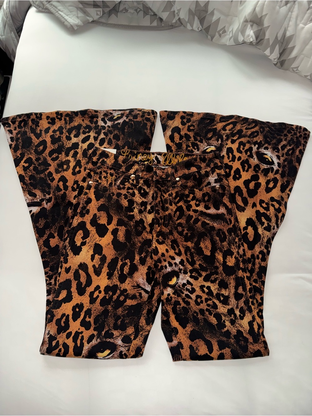 Wrangler Lainey Wilson Leopard Bell Bottom Jeans